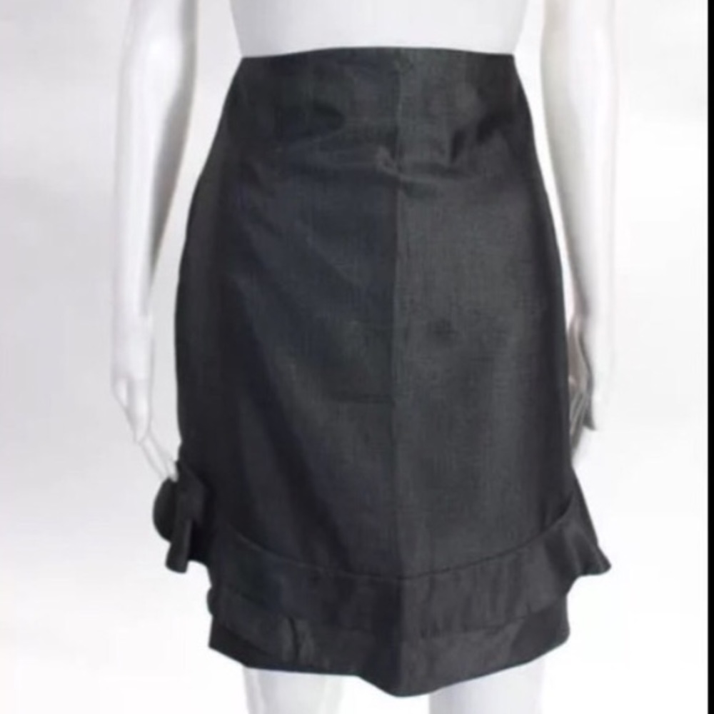 Hugo boss ruffle grey pencil wool‎ blend skirt